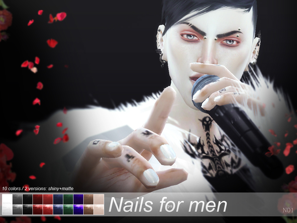 Sims 4 Nails for men N01 by Pralinesims at TSR