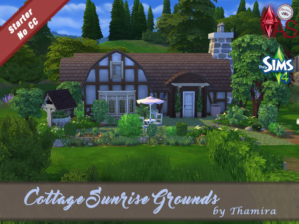 Sims 4 Cottage Sunrise Grounds by Thamira at TSR