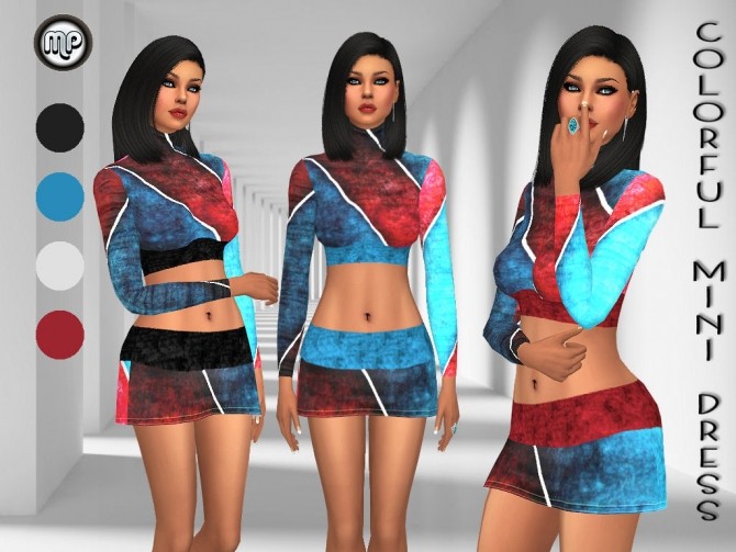 Sims 4 MP Colorful Mini Dress at BTB Sims – MartyP