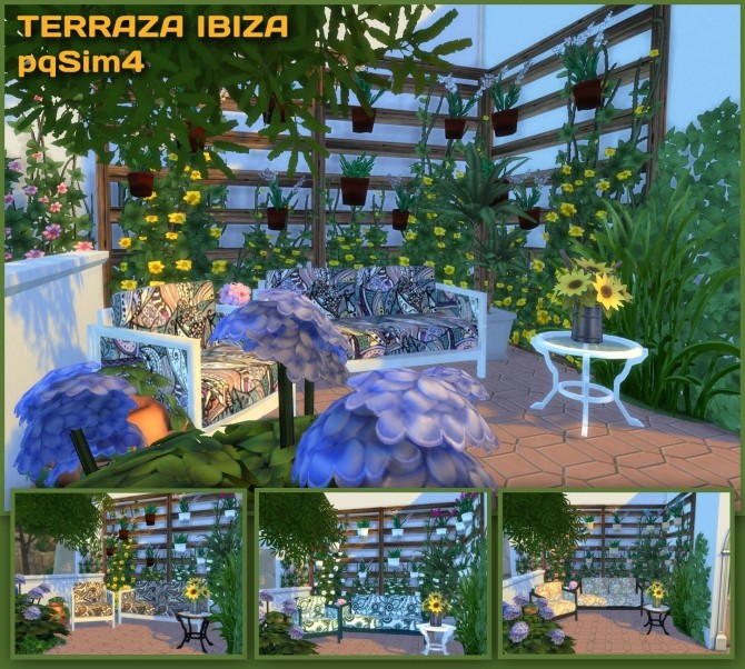 Sims 4 Ibiza Terrace Mediterranean style by Mary Jimenez at pqSims4