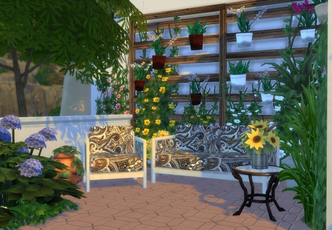 Sims 4 Ibiza Terrace Mediterranean style by Mary Jimenez at pqSims4