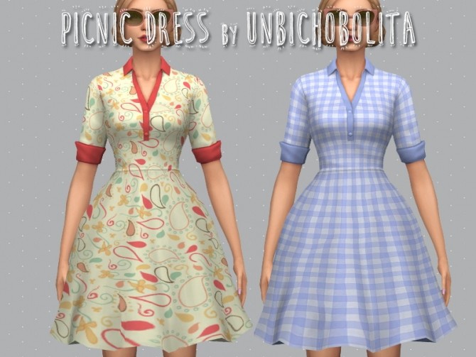 Sims 4 50′s Picnic dress at Unbichobolita