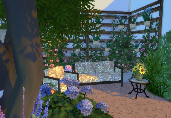 Sims 4 Ibiza Terrace Mediterranean style by Mary Jimenez at pqSims4