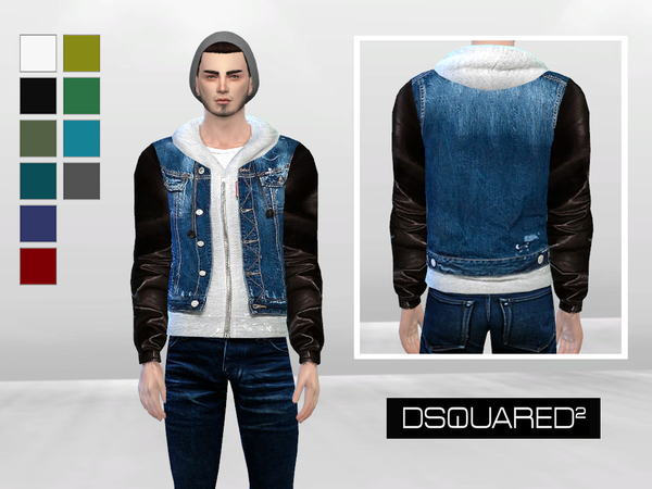 Sims 4 The Icon Denim And Leather Jacket by McLayneSims at TSR