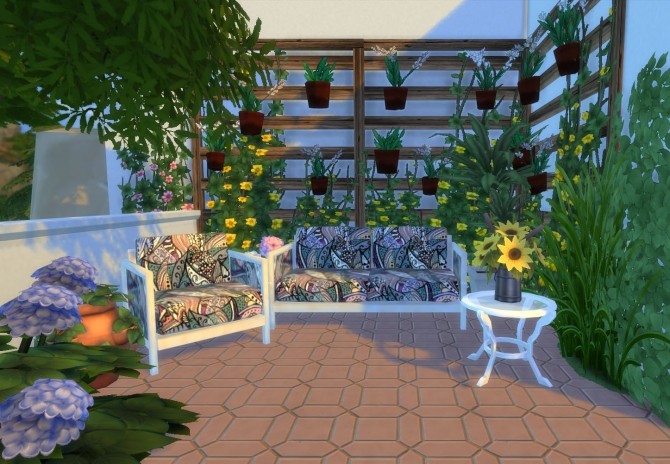 Sims 4 Ibiza Terrace Mediterranean style by Mary Jimenez at pqSims4