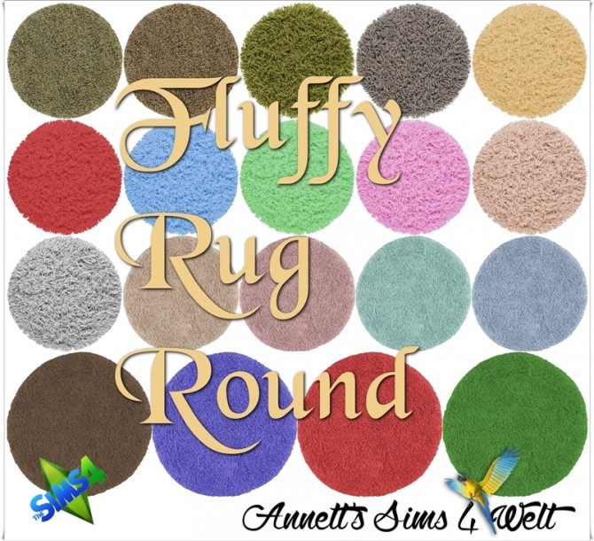 Sims 4 Fluffy Rugs Round at Annett’s Sims 4 Welt
