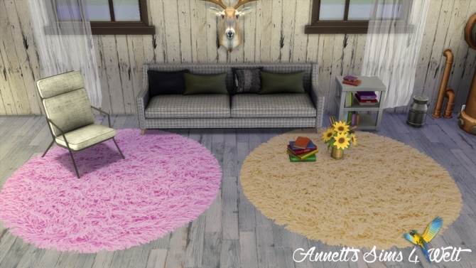 Fluffy Rugs Round at Annettâ€™s Sims 4 Welt Â» Sims 4 Updates