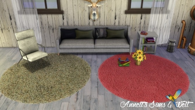 Sims 4 Fluffy Rugs Round at Annett’s Sims 4 Welt