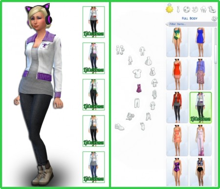 6 Jacket Outfit Textured Recolors by KitOnlyHuman at SimsWorkshop