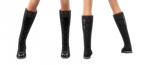Sims 4 Tall Laced Boots at SimLaughLove