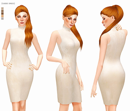 Sims 4 SUEDE DRESS at Leeloo