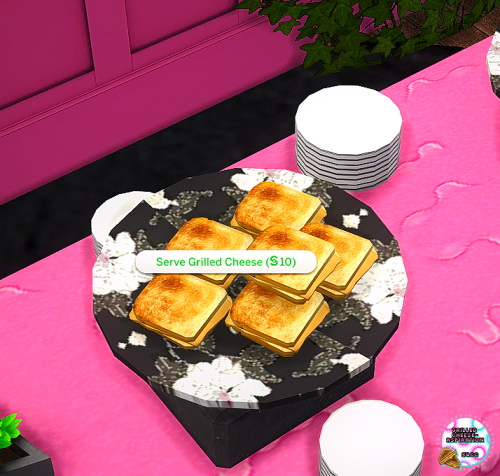 Sims 4 Grilled Cheese Buffet Table by grilledcheese aspiration at SimsWorkshop