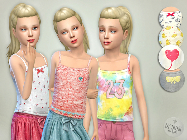 Sims 4 Tank Top Collection for Girls P03 by lillka at TSR