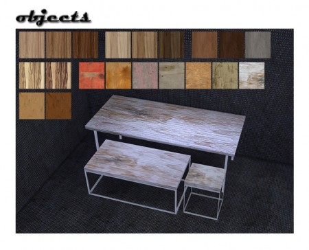 Set: coffeetable, endtable, diningtable and sofa at ShojoAngel » Sims 4 ...