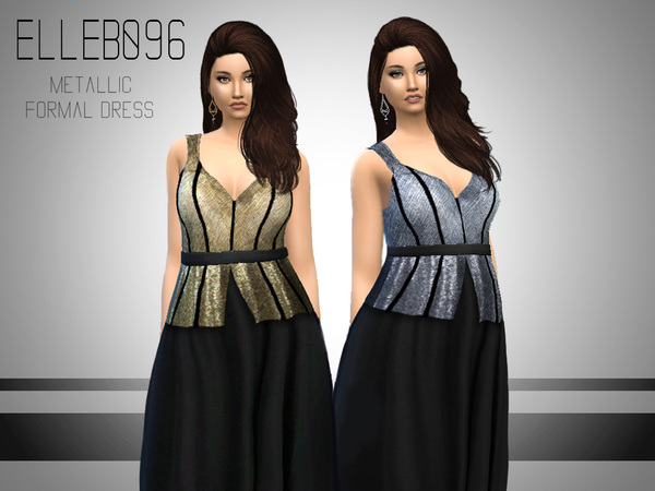 Sims 4 Metallic Formal Dress by Elleb096 at TSR
