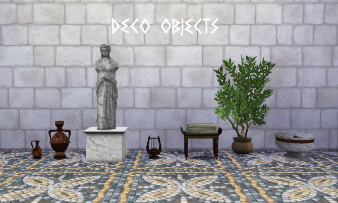 Sims 4 Ancient Greece Living Room Set at Historical Sims Life