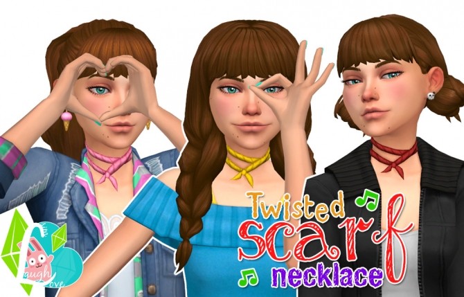 Sims 4 Twisted Scarf Necklace at SimLaughLove