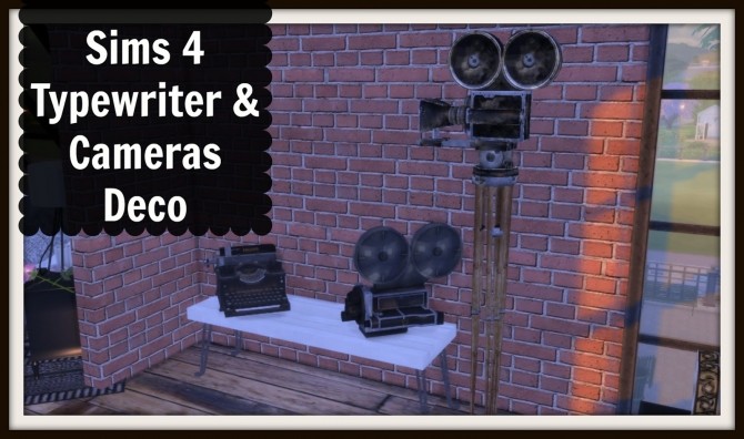 Sims 4 Typewriter & Cameras Deco at Dinha Gamer