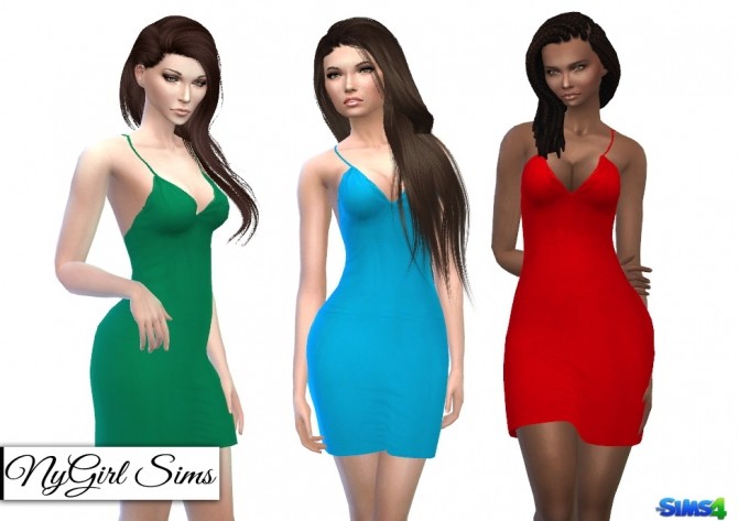 Sims 4 Floral Prints Spring Spaghetti Dress at NyGirl Sims