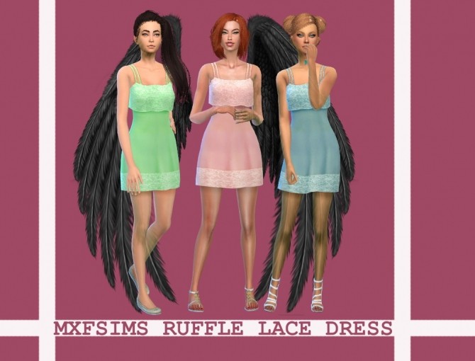 Sims 4 Ruffle Lace Dress at MXFSims