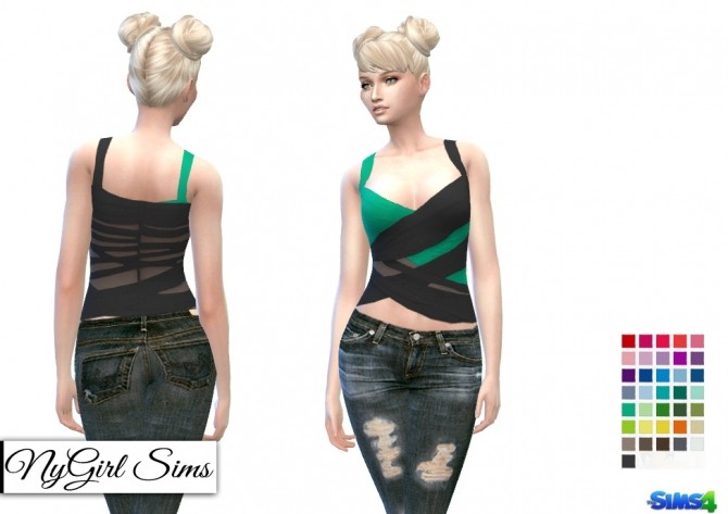 Sims 4 Duo Color Wrapped Tank Top at NyGirl Sims