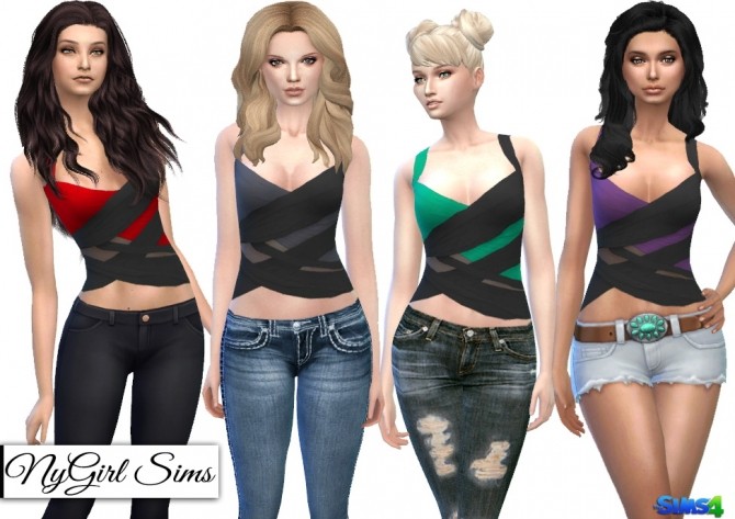 Sims 4 Duo Color Wrapped Tank Top at NyGirl Sims