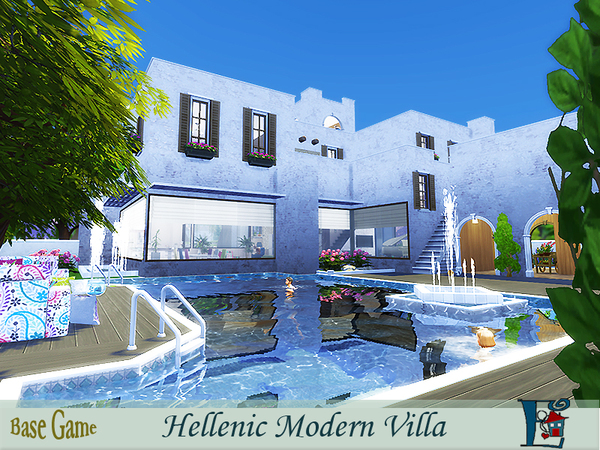 Sims 4 Hellenic Modern Villa by evi at TSR
