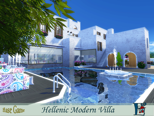 Sims 4 Hellenic Modern Villa by evi at TSR