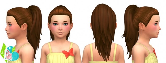 Sims 4 Simple Ponytail Converted for little girls at SimLaughLove