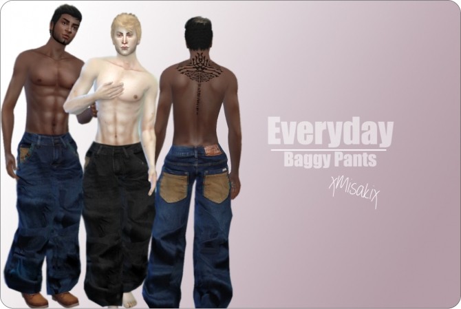 Sims 4 Baggy Pants at xMisakix Sims