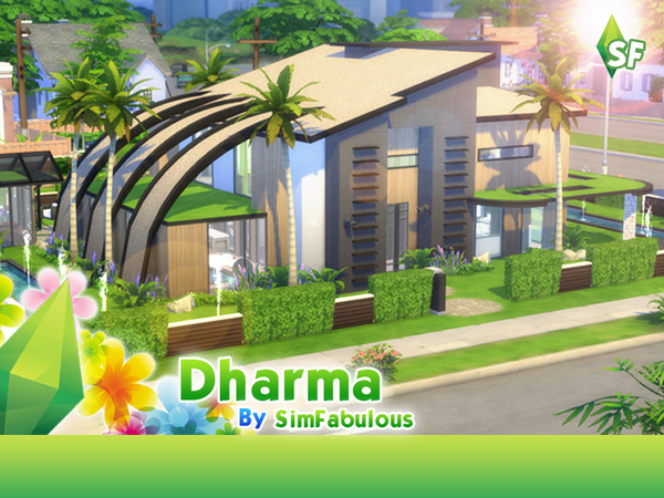 Sims 4 Dharma house by SimFabulous at TSR