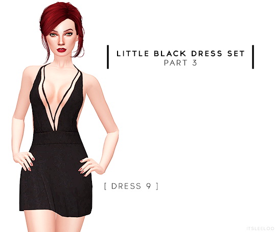 Sims 4 LITTLE BLACK DRESS SET PART 3 at Leeloo