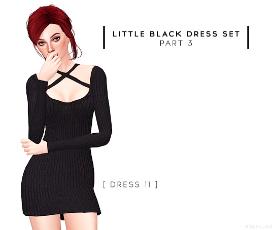 Sims 4 LITTLE BLACK DRESS SET PART 3 at Leeloo