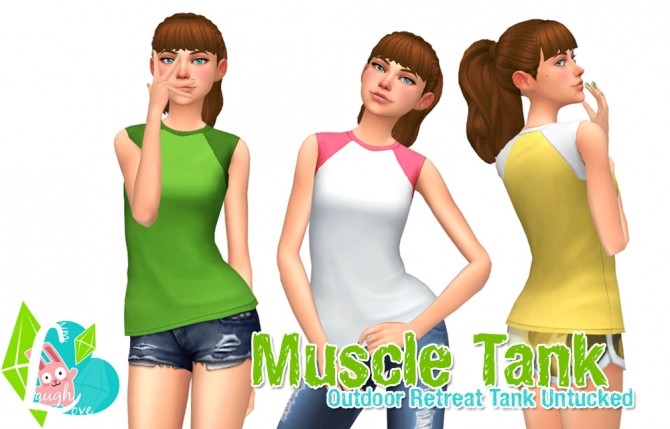 Sims 4 Outdoor Retreat Muscle Tank Untucked at SimLaughLove
