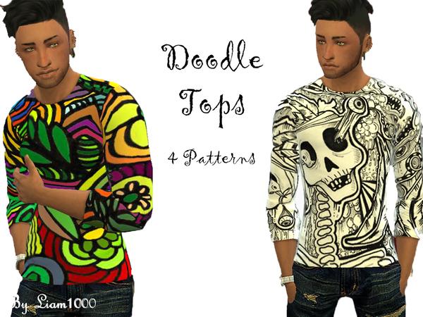 Sims 4 Doodle Tops by liam1000 at TSR
