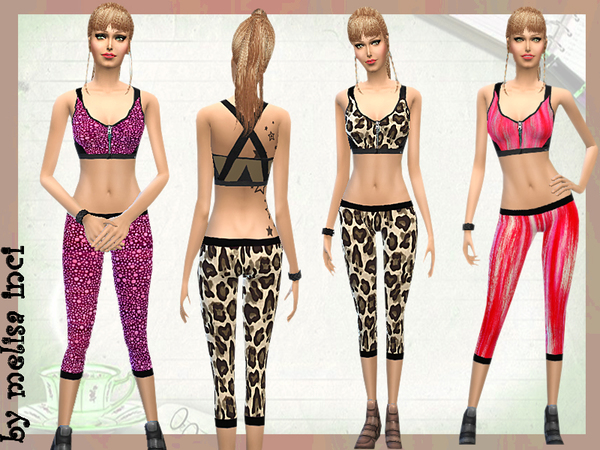 Sims 4 Front Close Sport Bra With Tight by melisa inci at TSR