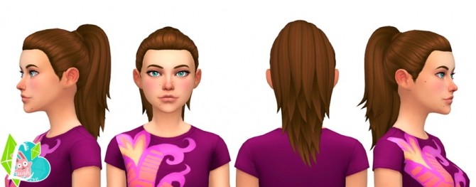 Sims 4 Simple Ponytail at SimLaughLove