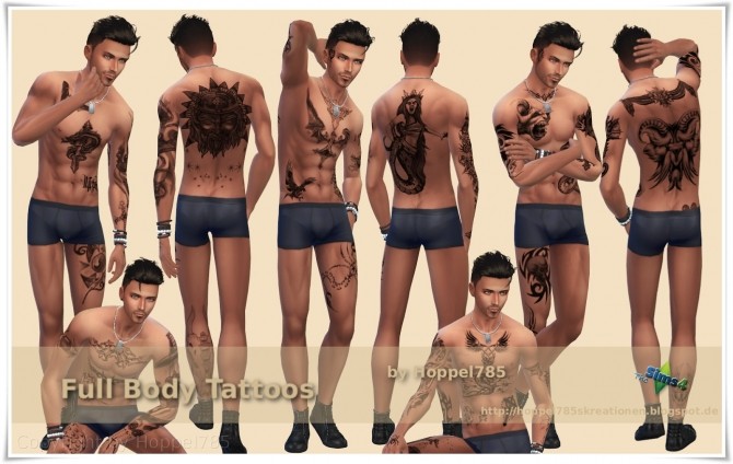 Sims 4 Full Body Tattoos at Hoppel785