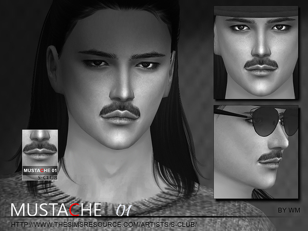 Sims 4 Mustache 01 by S Club WM at TSR