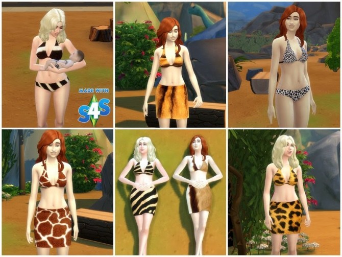 Sims 4 Prehistoric Clothing Set at Meryanes Sims