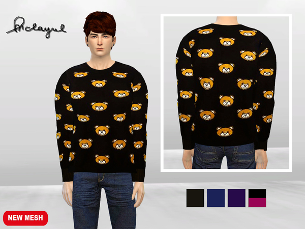 Sims 4 Mr. Ted Stuffed Sweater by McLayneSims at TSR