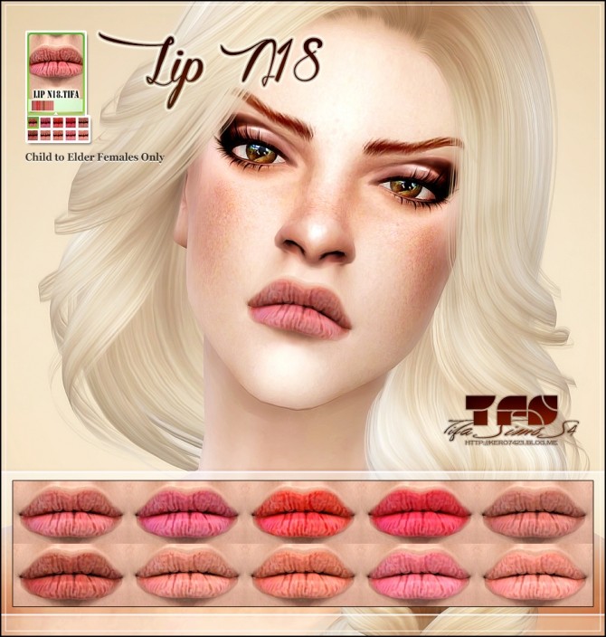 Sims 4 Lips N18 at Tifa Sims
