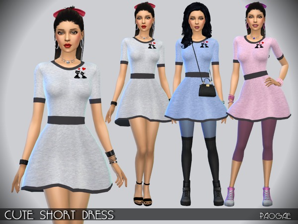 Sims 4 Cute Short Dress by Paogae at TSR