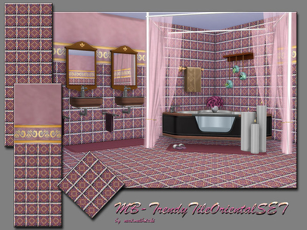 Sims 4 MB Trendy Tile Oriental Set by matomibotaki at TSR