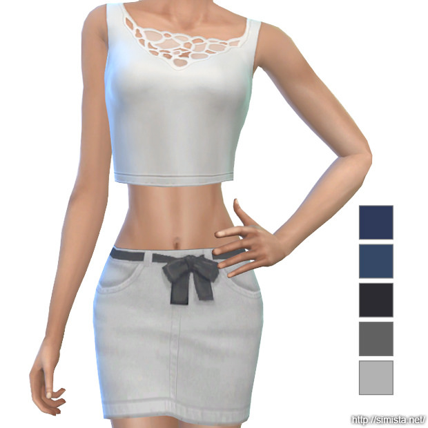 Sims 4 Denim Bow Skirts at Simista