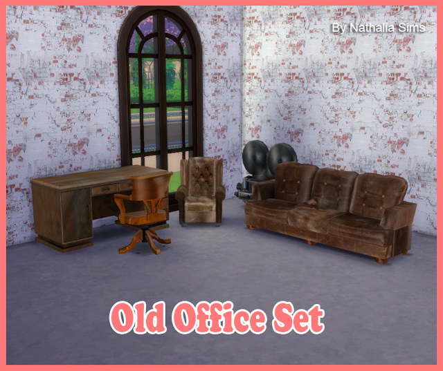 Sims 4 Old Office Set at Nathalia Sims