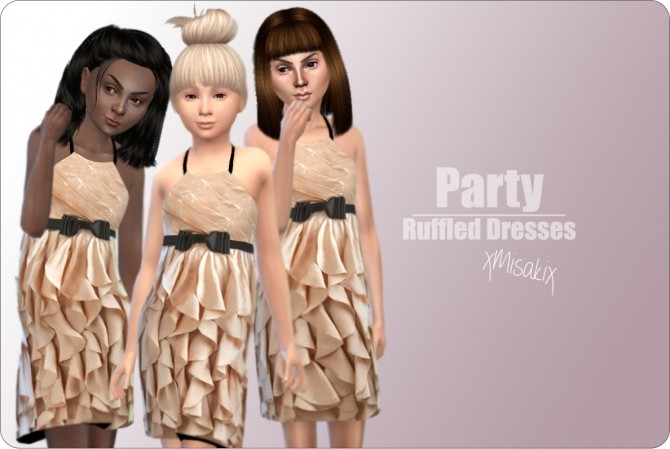 Sims 4 Ruffled Dresses at xMisakix Sims