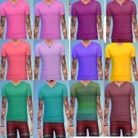 39 Recolors of Men's V Neck Tee by Ceroshiro at Mod The Sims » Sims 4 ...