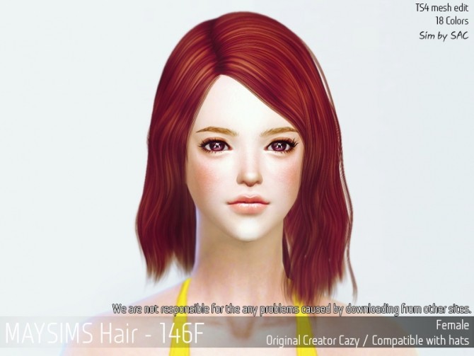 Sims 4 Hair 146F (Cazy) at May Sims