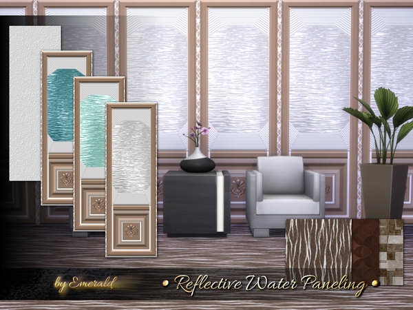 Sims 4 Reflective Water Paneling by emerald at TSR